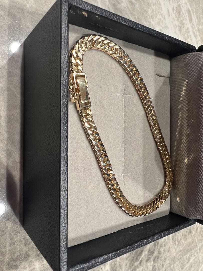 11.8g k18 喜平　6面ダブル　ブレスレット　18センチ