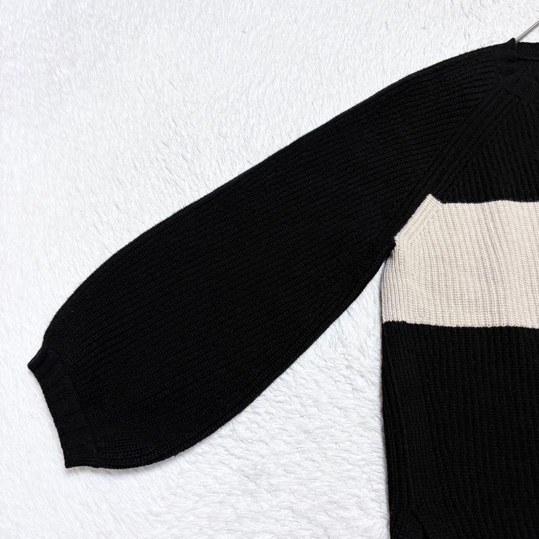 美品】マックスマーラ 大きいサイズ バージンウール 配色 ニット 上品