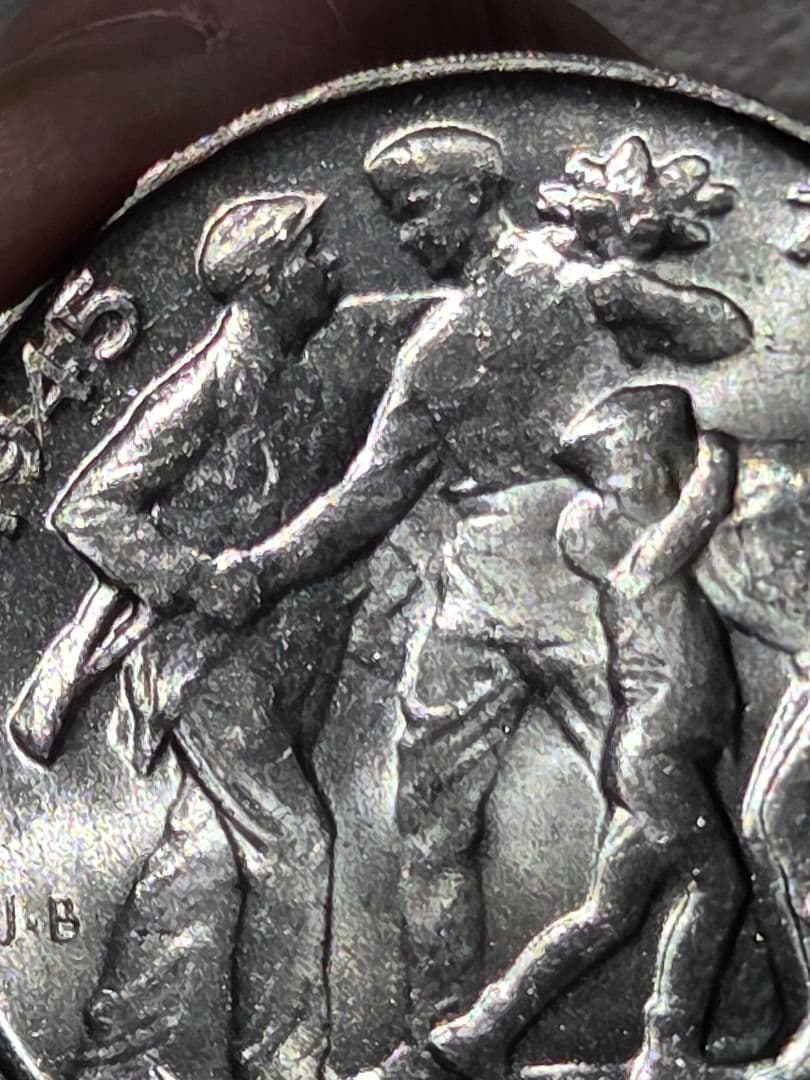 稀少) チェコスロバキア人民共和国 解放10周年記念 100コルン銀貨1955