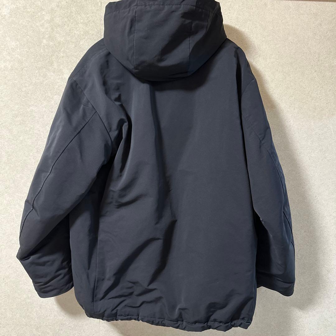 ユニクロ フード付きダウンジャケット M ネイビー +j