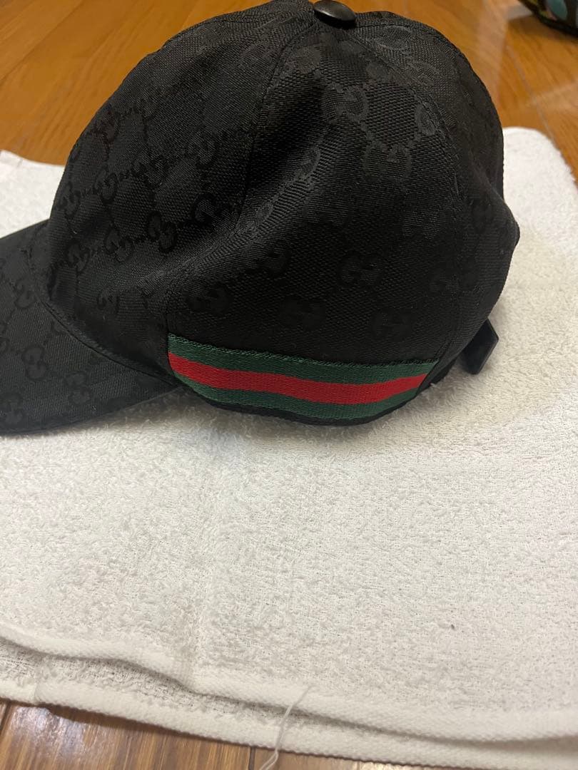 美品］Gucci ブラック GGパターン キャップ - メルカリ