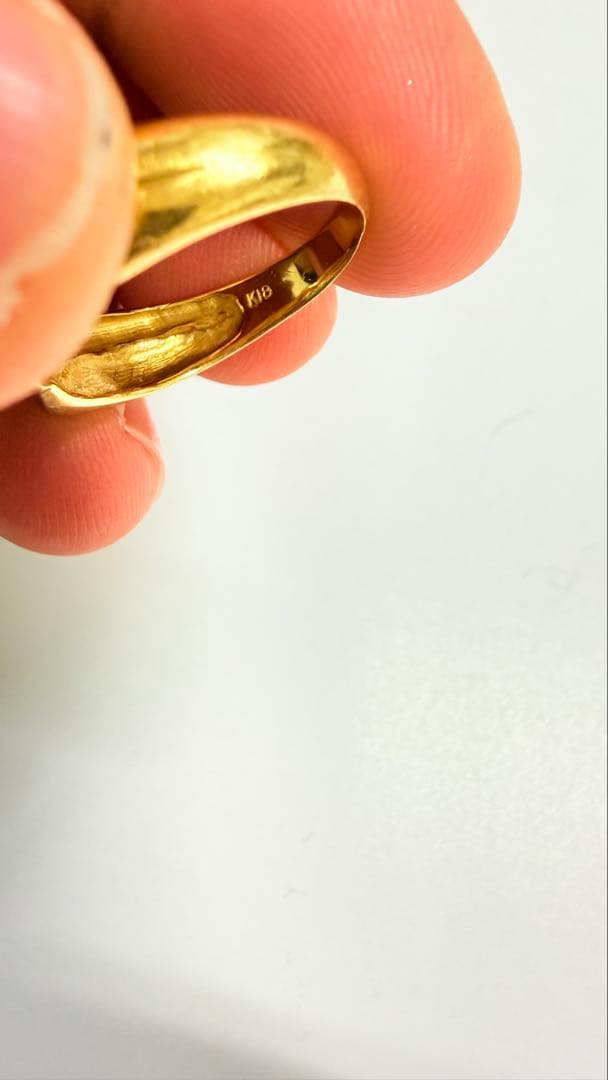 K18ゴールド リング3g K18 カラーゴールドリング〕K18 リング イエローゴールド (幅約3.5mm