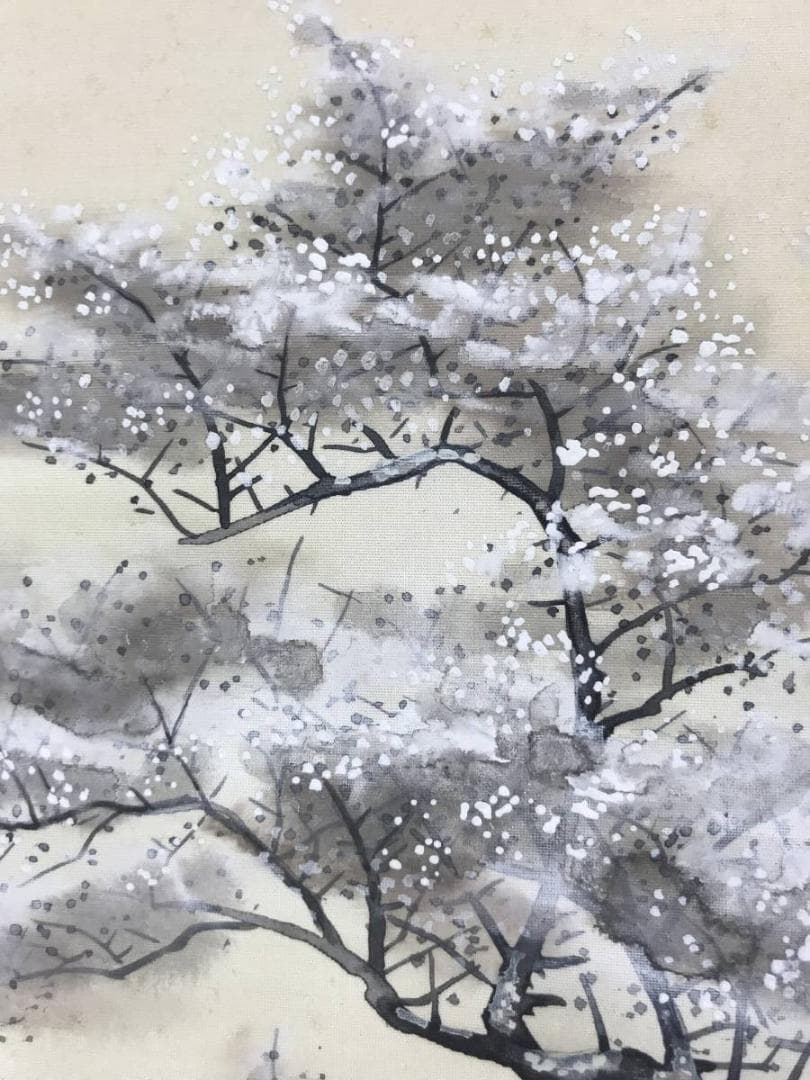 作者不詳/桜花山水図/横物/掛軸/名家伝来/AD-180