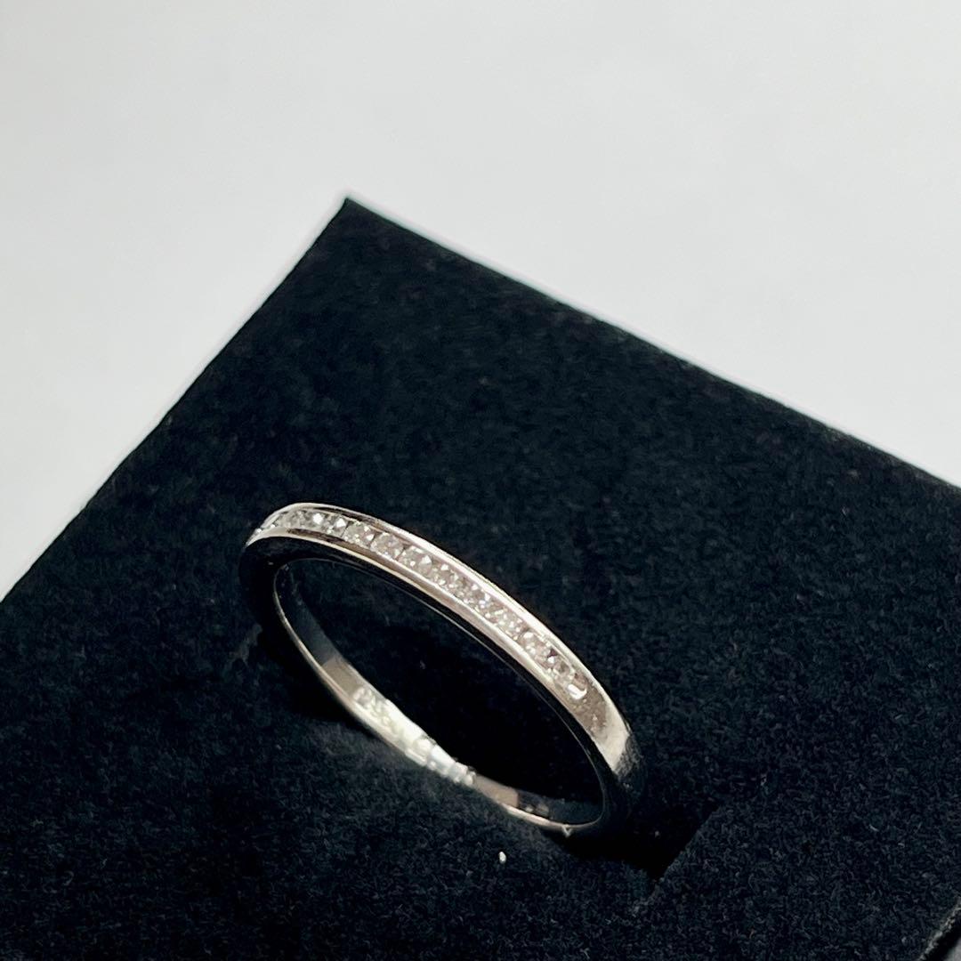 ロイヤルアッシャー　Pt950 ハーフエタニティリング　0.18ct 12号