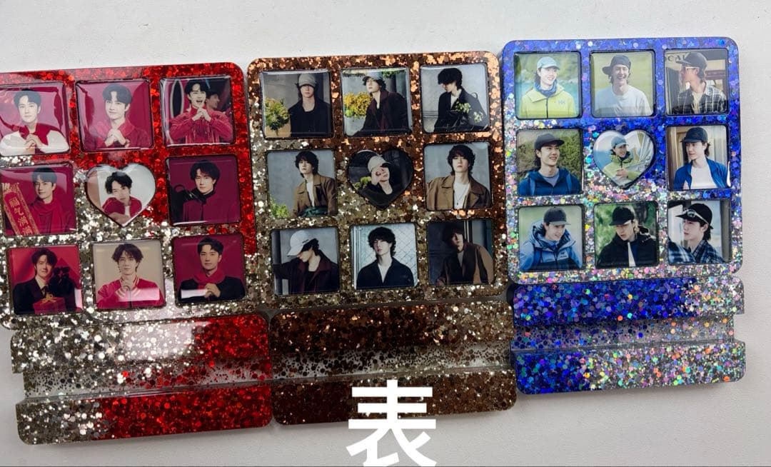 新作❣️王一博 2番スタジオ　新両面レジン九宫格玄関置物3点セット❣️確認用0211