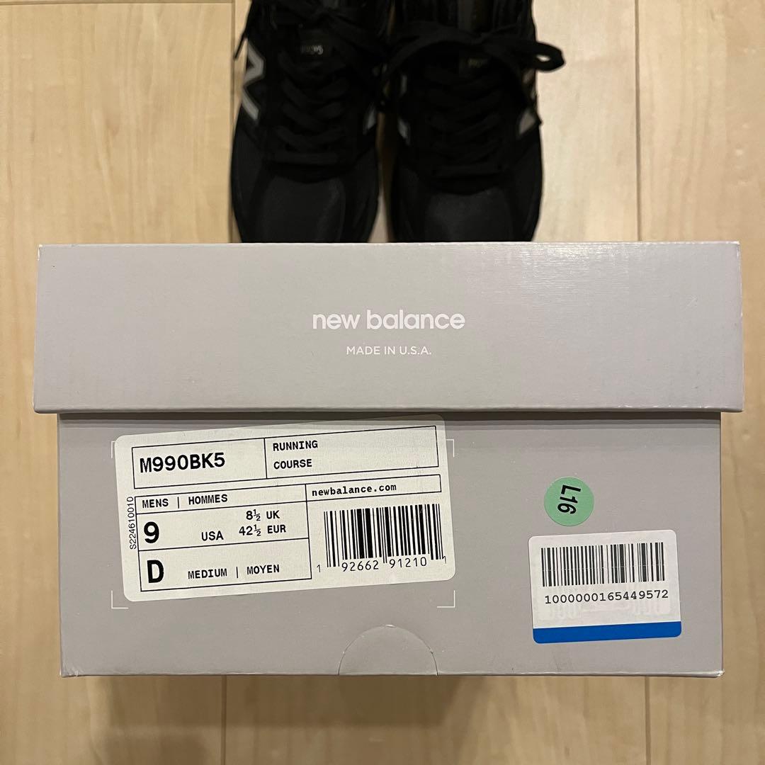 new balance M990BK5 27.0cm 新品 USA 黒 ブラック