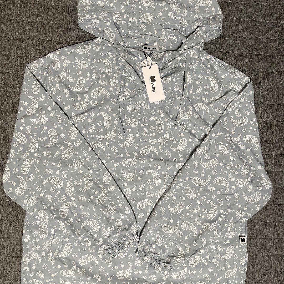 Naptime. プルオーバーパーカー　総柄SAX