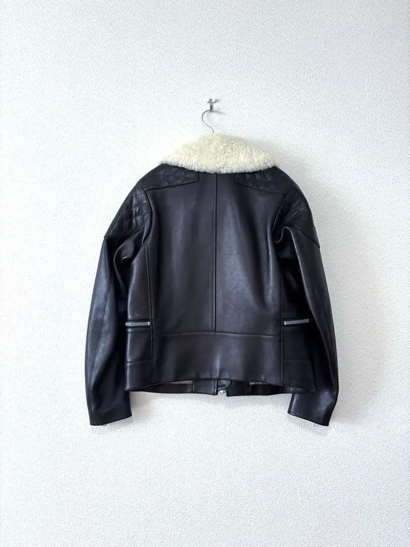 ドゥロワー drawer ライダースジャケット ボア襟 ムートン ジャケット