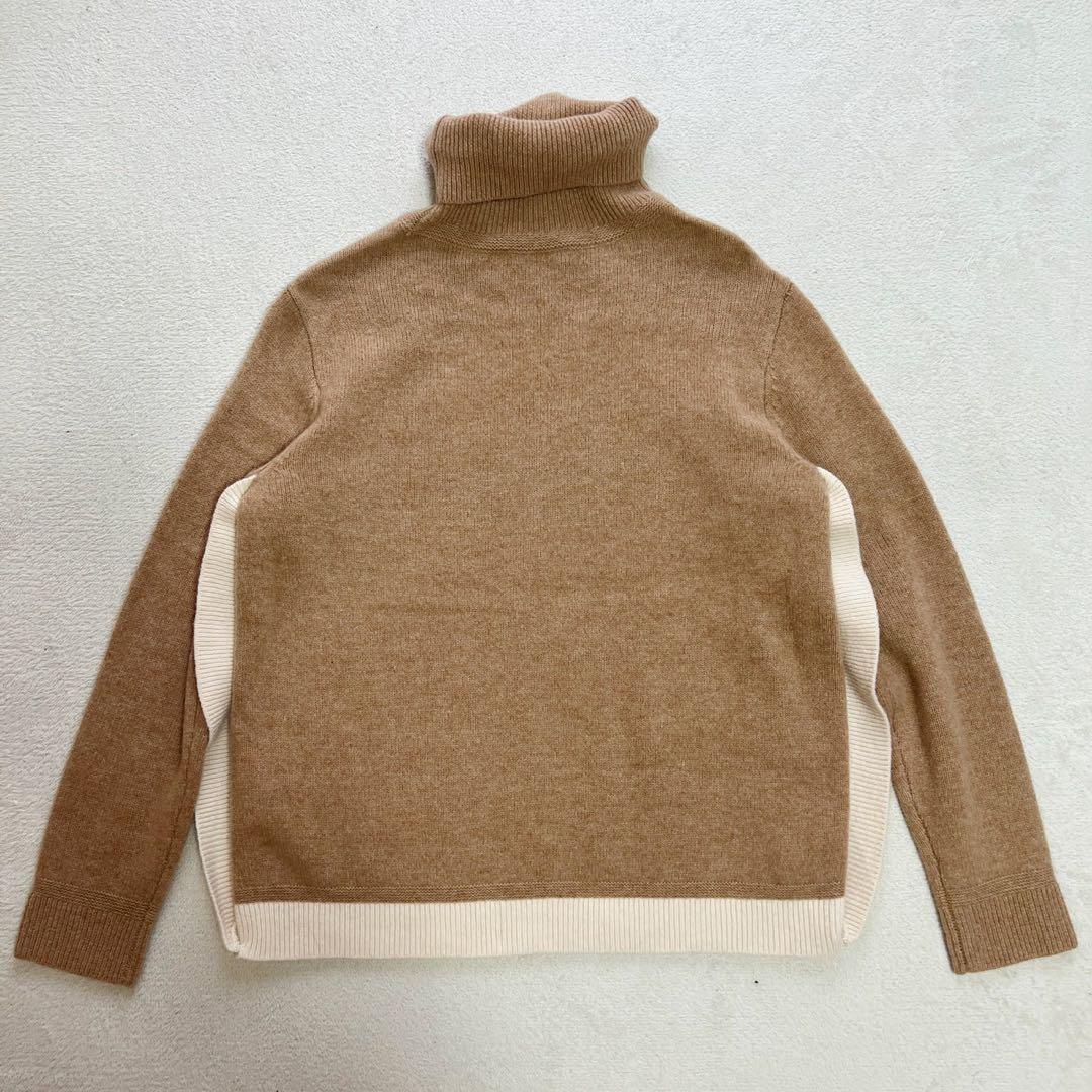 美品 COACH ロゴ タートルネック カシミヤ ウール ニット セーター XS