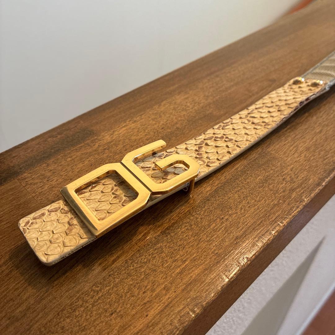 D&G 蛇柄 デニム ベルト85㎝ - メルカリ