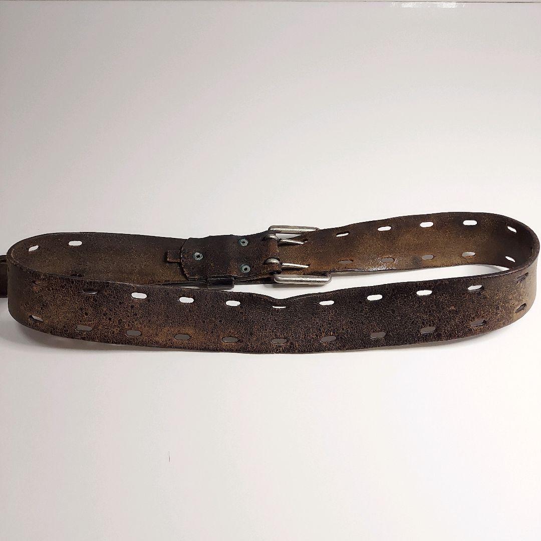 vintage ヴィンテージフェードグランジベルト 本革 焦げ茶 カート