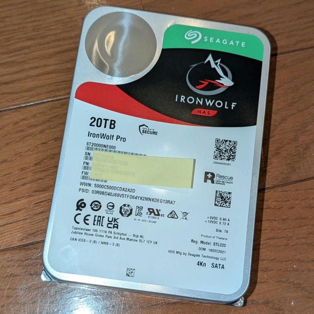 う*ー様 SEAGATE HDD IRONWOLF PRO NAS 20TB - 外付けハードディスク