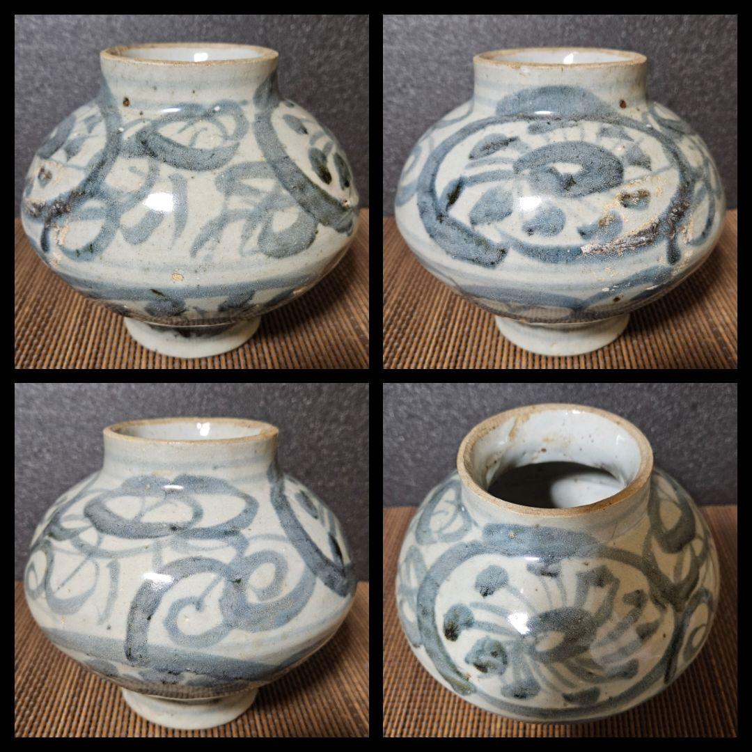 16C.頃 中国古陶磁器 南方系 古安南 宋胡録 青華 安南染付 花文様 酒会