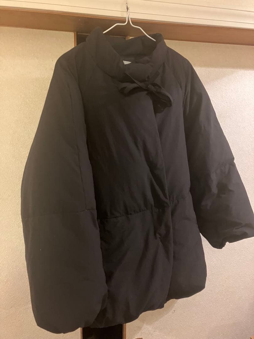 hinari 中綿リボンミドルコート ブラックの通販はau PAY マーケット