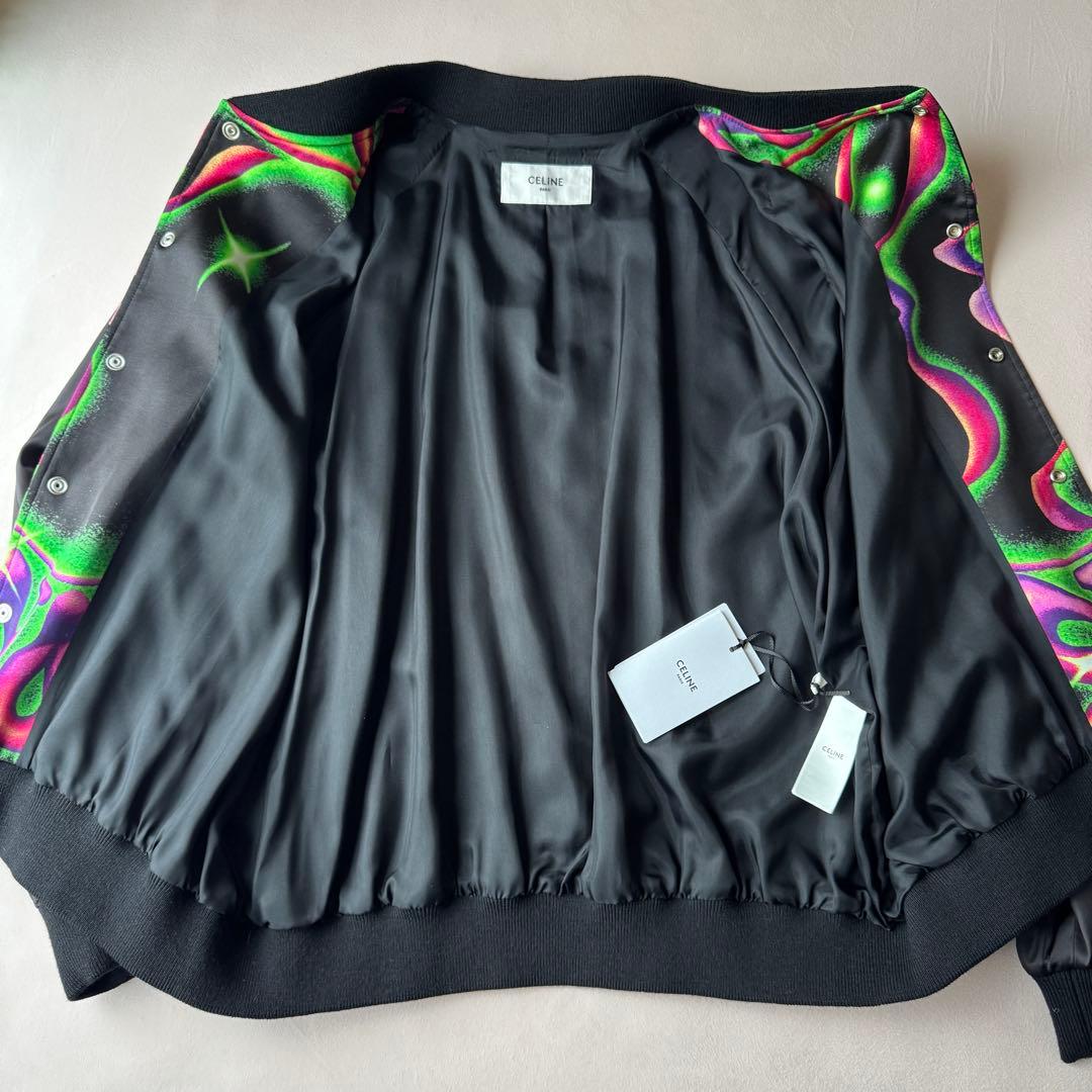 CELINE テディブルゾン コーチジャケット スタジャン 54 ブラック