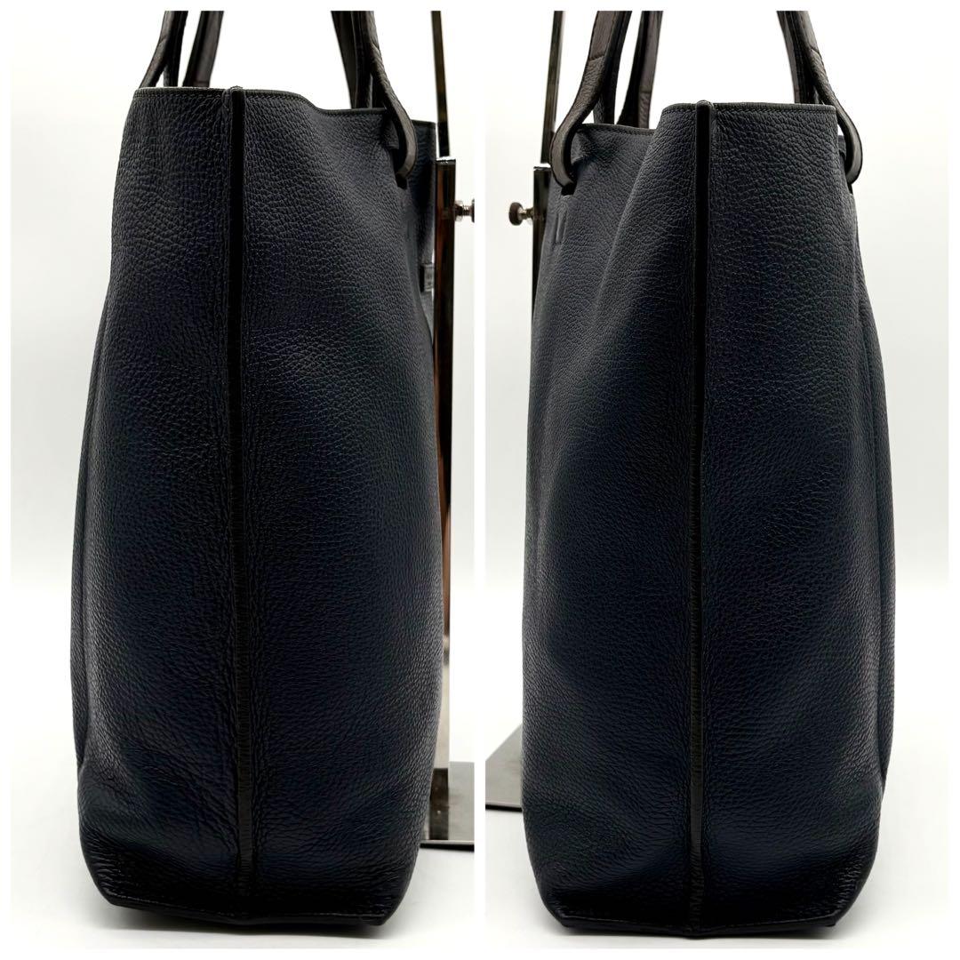 美品】ダニエル＆ボブ トートバッグ レザー A4可 肩掛け ネイビー 保存