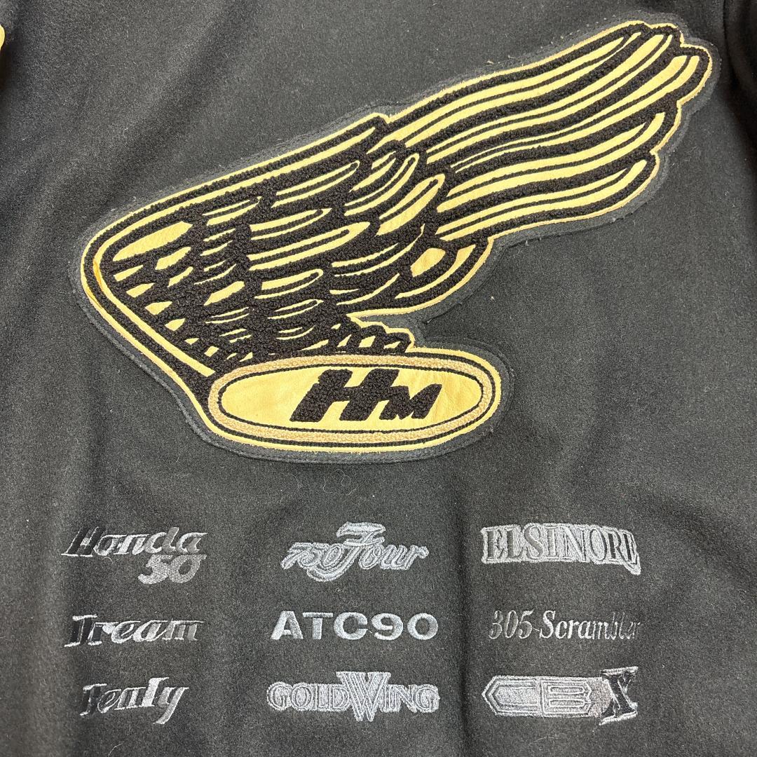 希少 USA製 HONDA 50th 限定 レザー スタジャン L ロゴ羽根刺繡 - メルカリ
