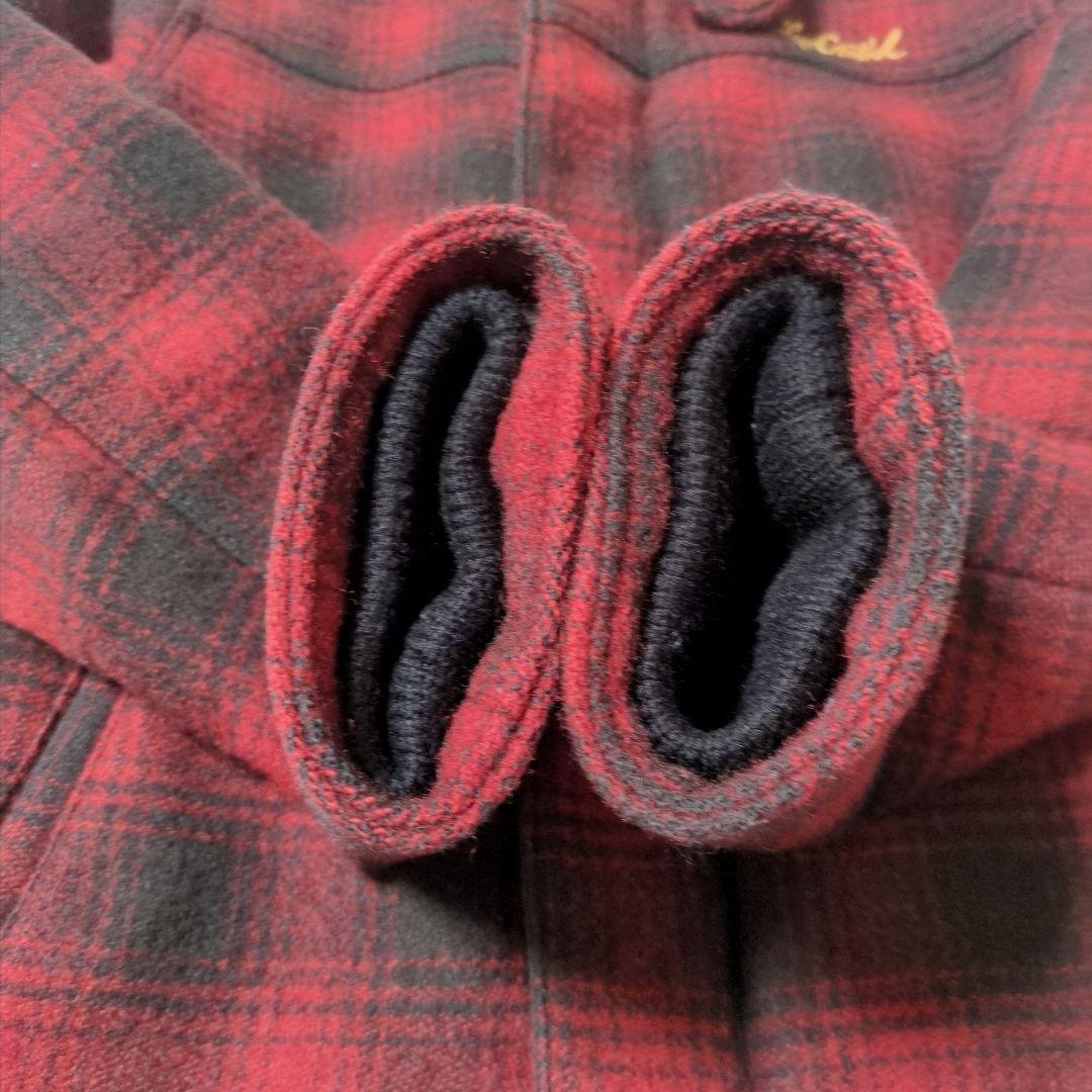 ロストコントロール バッファローチェック デッキジャケット ボア襟