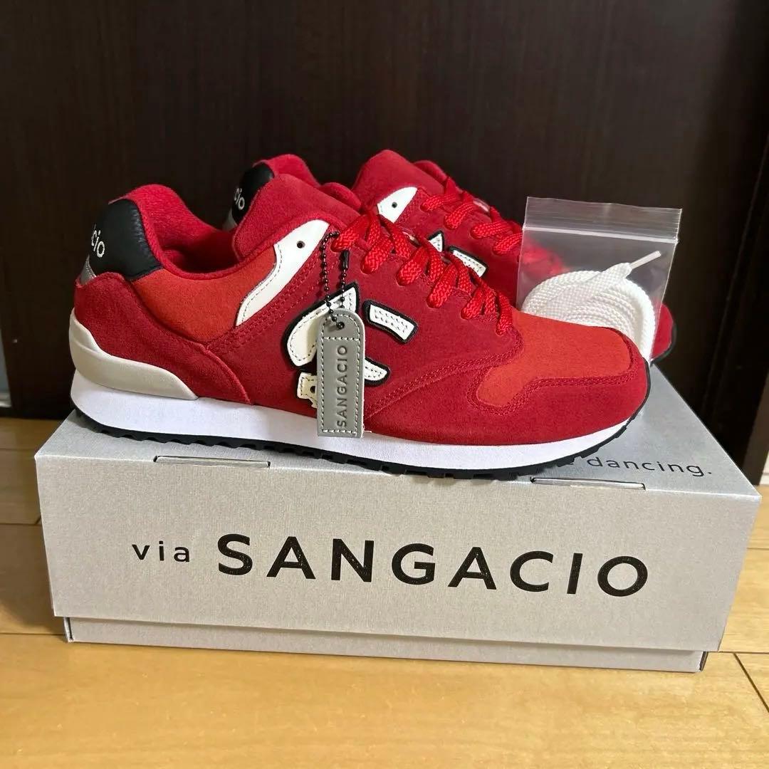 にゅ SANGACIO カーマインレッド スニーカー 27.5cm - メルカリ