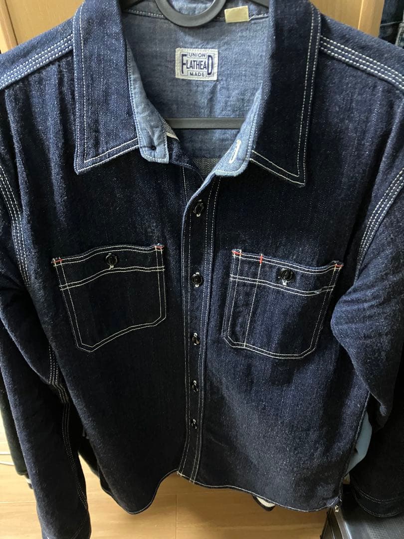 美品】FLAT HEAD フラットヘッド 7010W デニムワークシャツ 38 - メルカリ