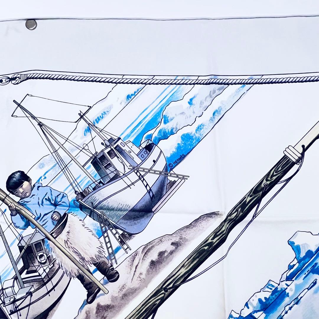 美品✨ エルメス グリーンランド シルクスカーフ カレ90 水色 - メルカリ