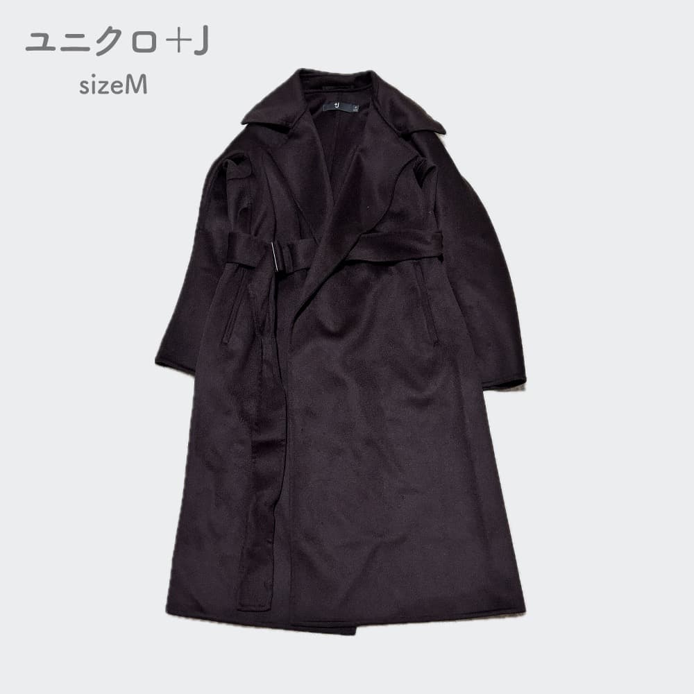 ユニクロ＋J カシミヤブレンドラップロングコート ブラウン - メルカリ