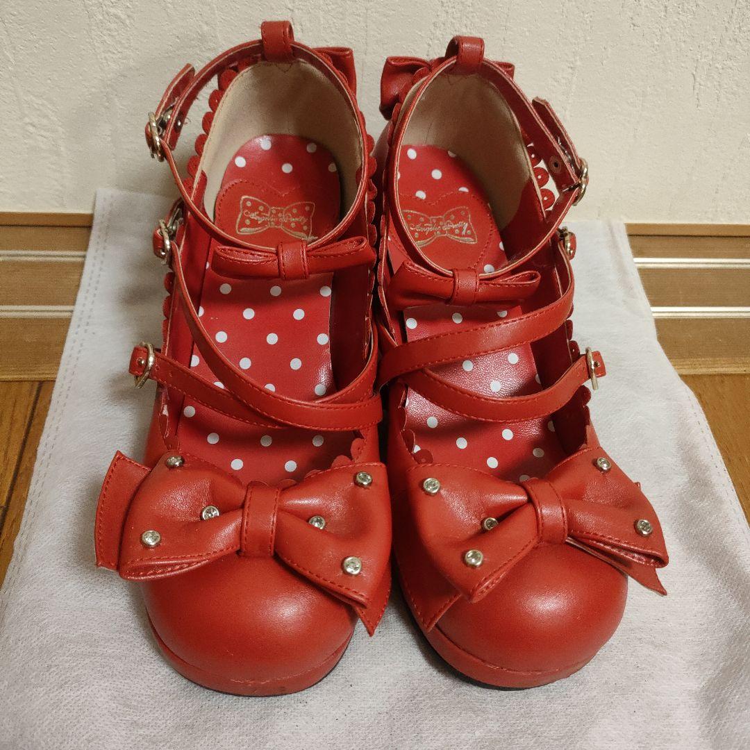 Angelic Pretty 宝石リボンシューズ 赤 サイズM 商品詳細ページ