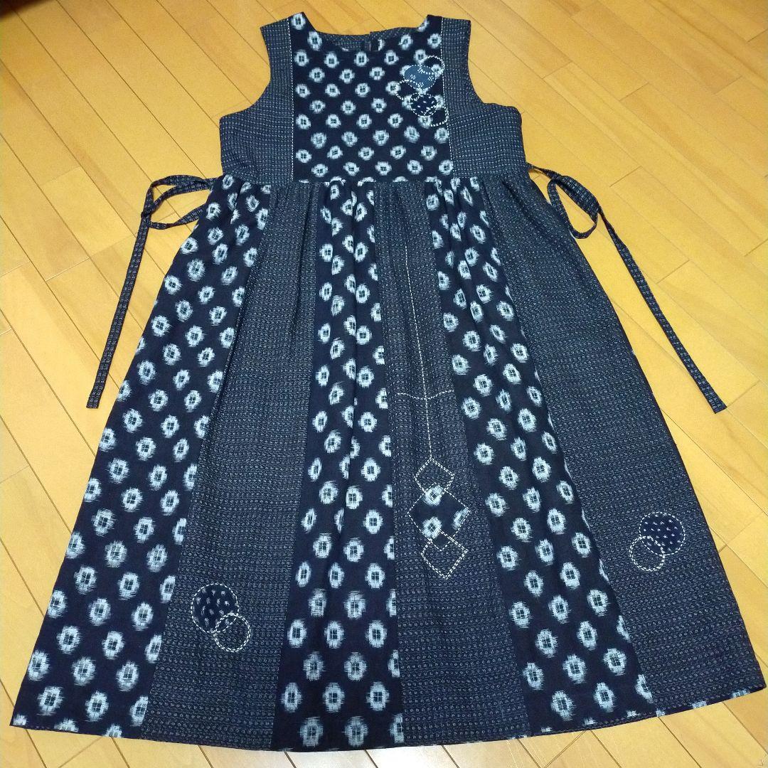 古布 着物リメイク 書生絣、久留米絣からパッチワークジャンパー