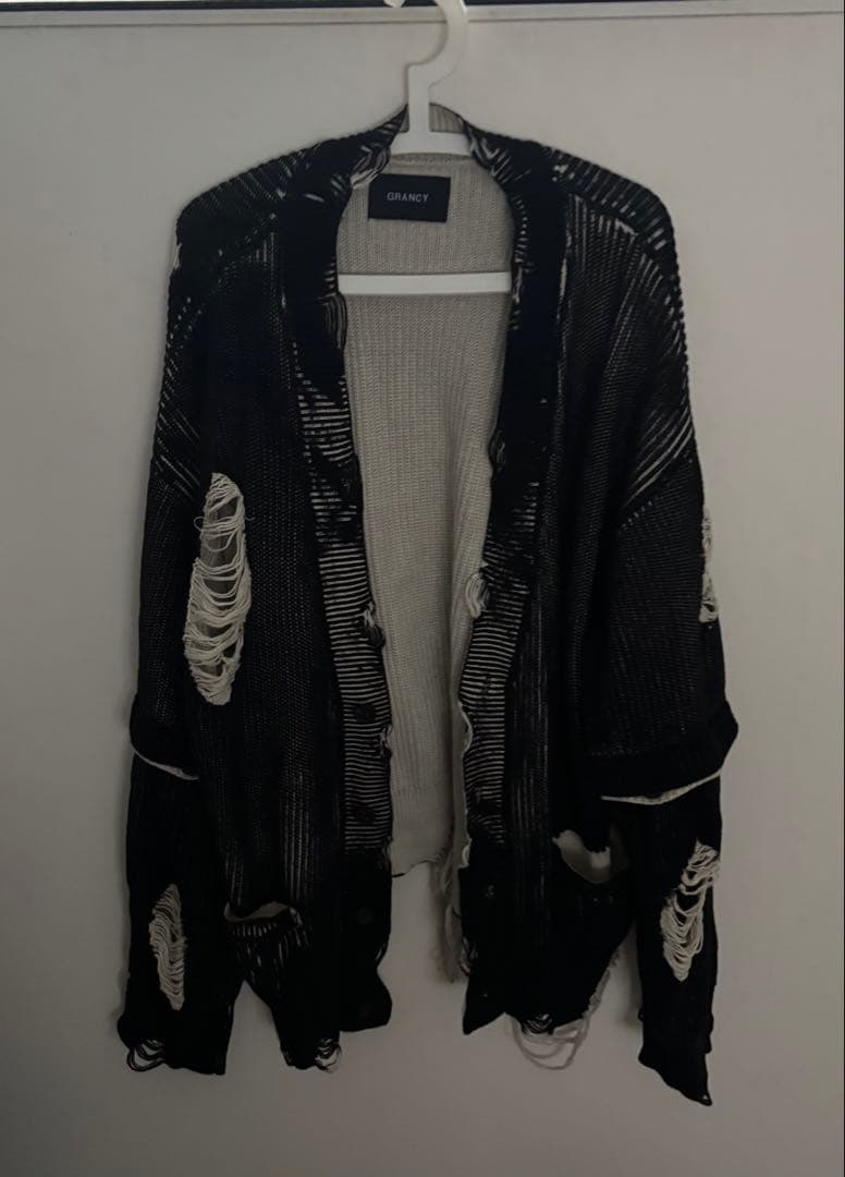 GRANCY/ディストラクションデザインビッグカーディガン/ダメージ