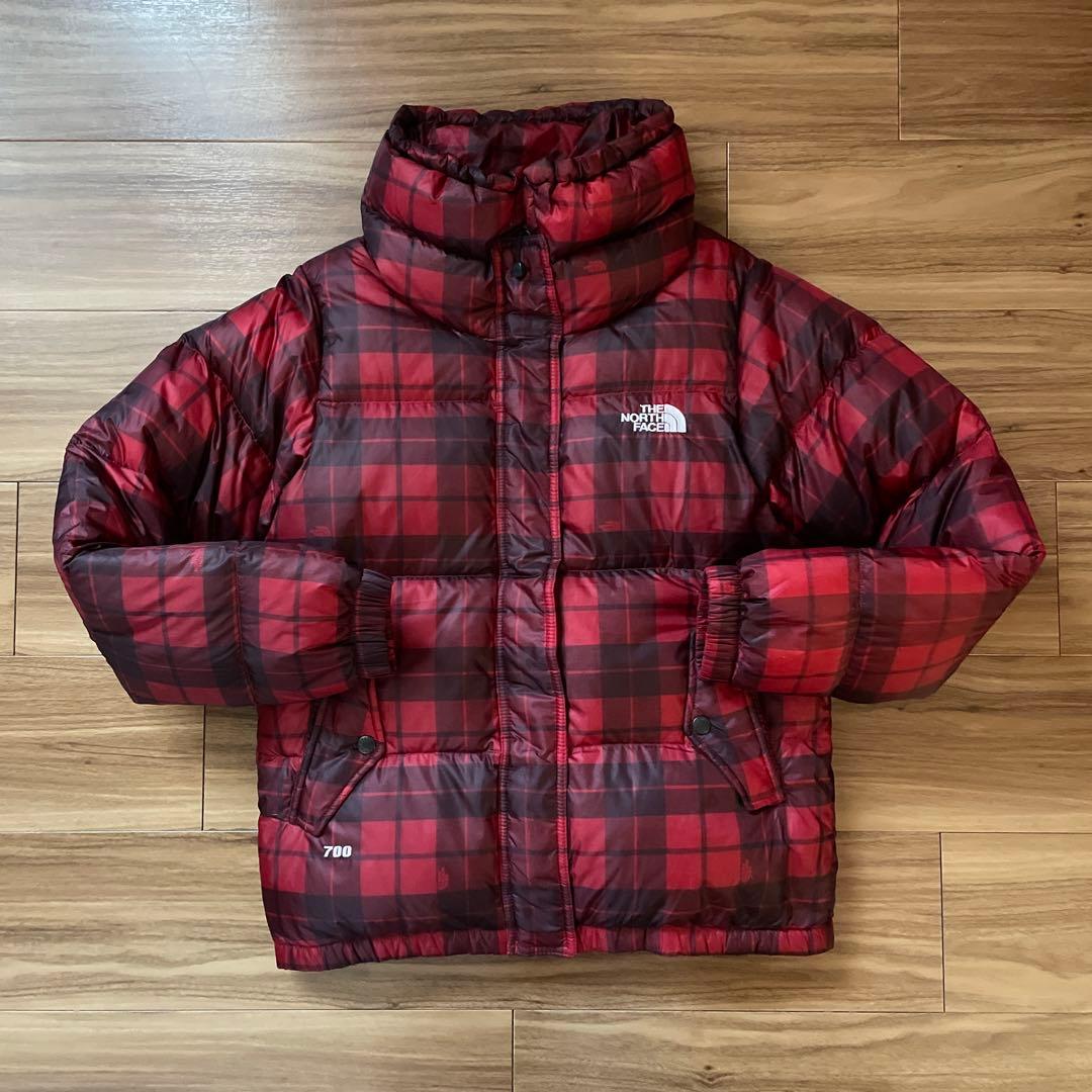 Mノースフェイスレディース700タータンバッファローチェックダウン