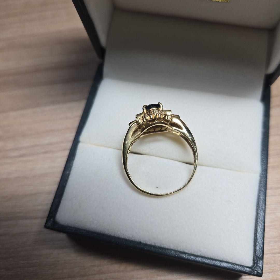K18　サファイア2ct ダイヤモンド 0.75ct　リング