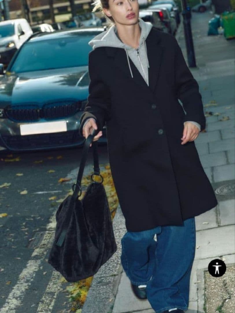 Zaraデタッチャブルフード コントラストコートS - メルカリ