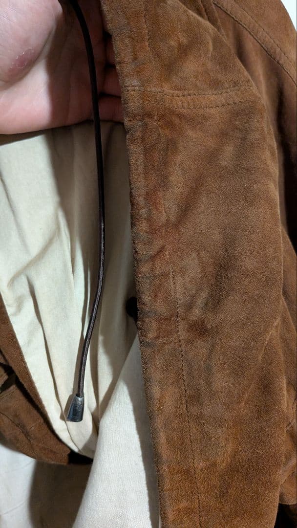 傑作】HUGO BOSS スウェード ジャケット 襟レザー vintage - メルカリ