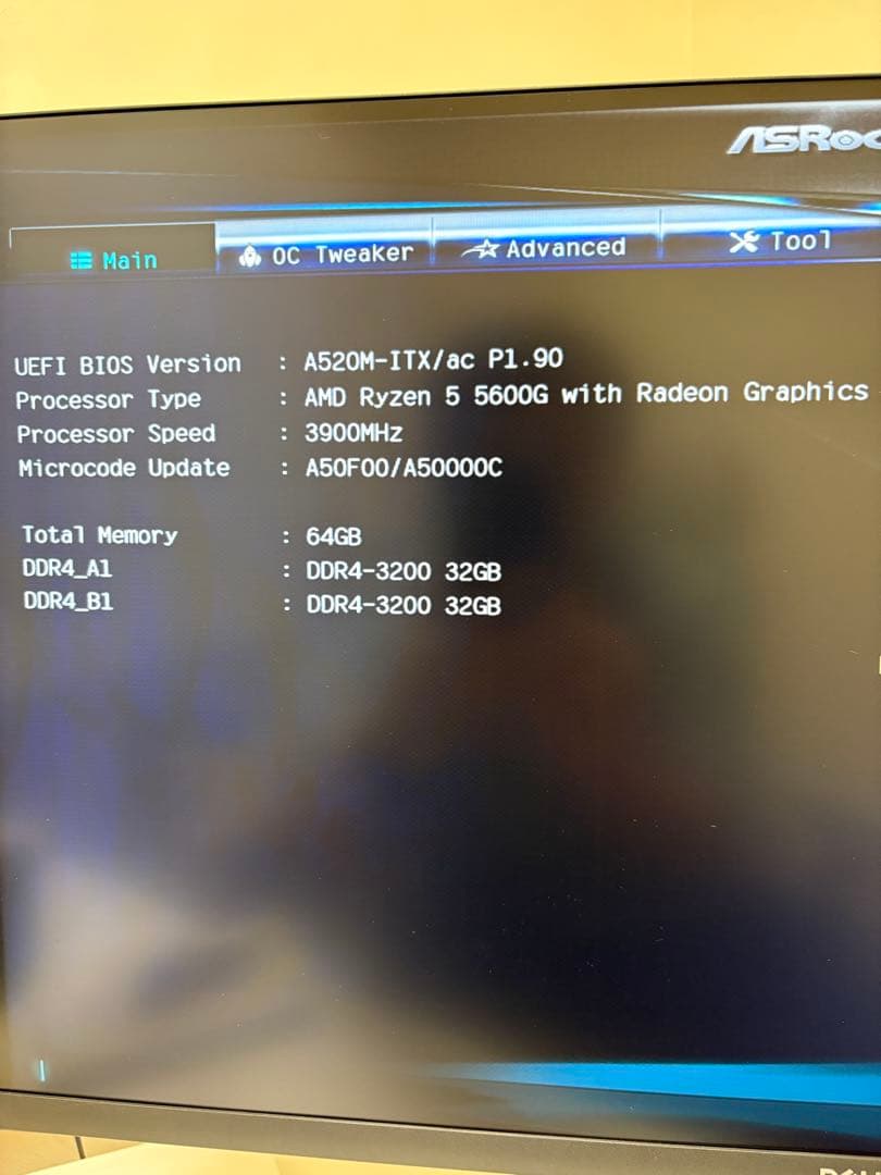 9/21まで】Ryzen5600G 64GB 1TB mini-itx