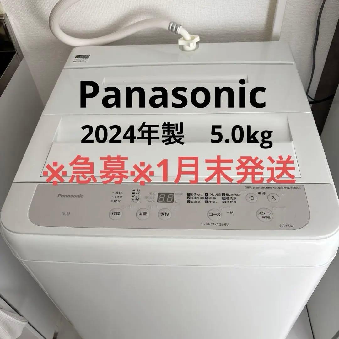 Panasonic 縦型洗濯機 2024年製 5.0L 一人暮らし　コンパクト