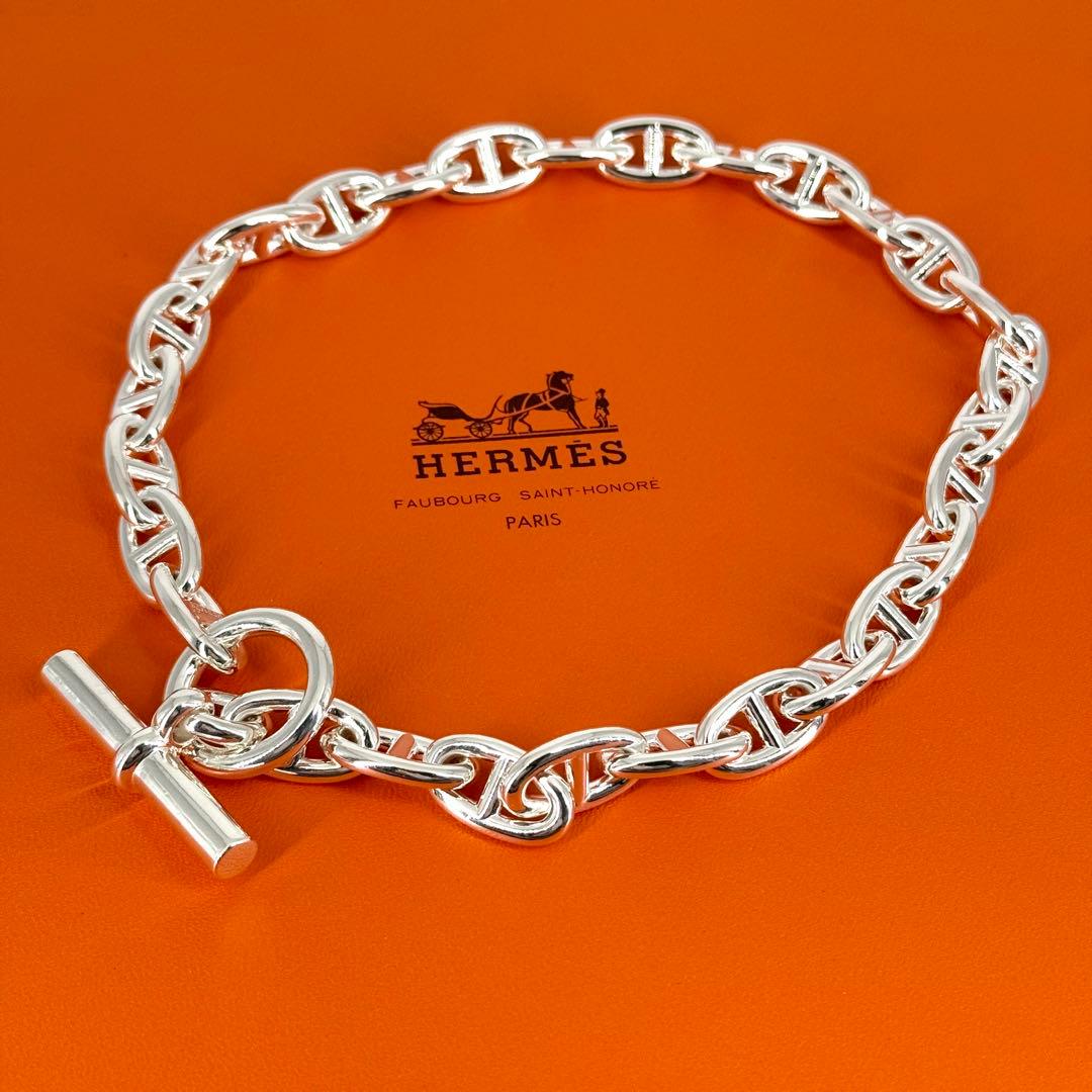 美品 HERMES シェーヌダンクル ネックレス GM 29 シルバー 入手困難
