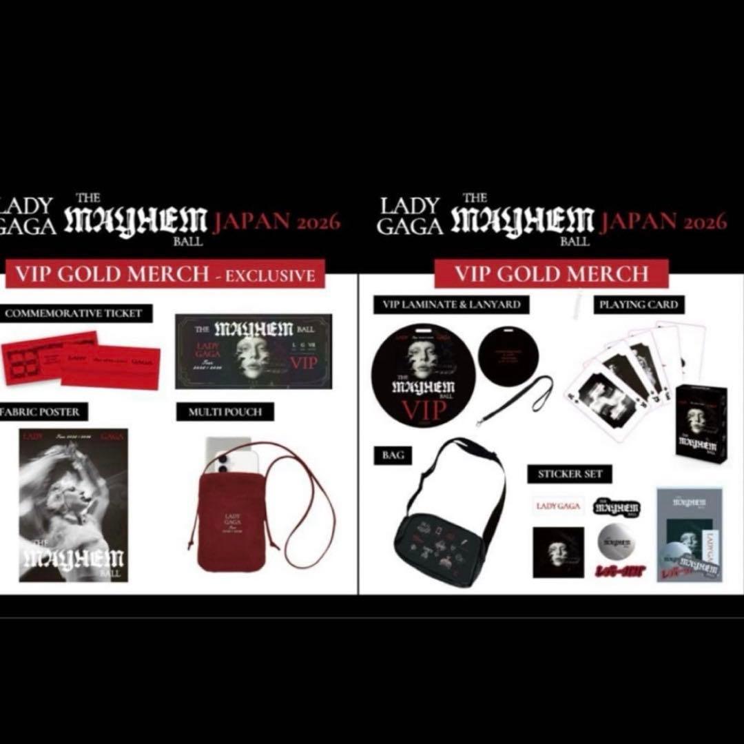 LADY GAGA MAYHEM BALL VIP GOLD グッズ フルセット