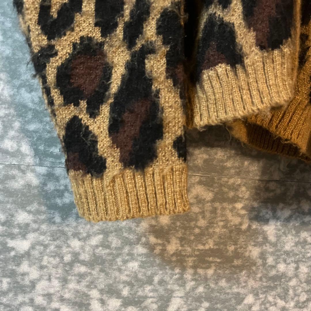 雰囲気最高‼️】ペニーズ モヘヤライク レオパードカーディガン 古着
