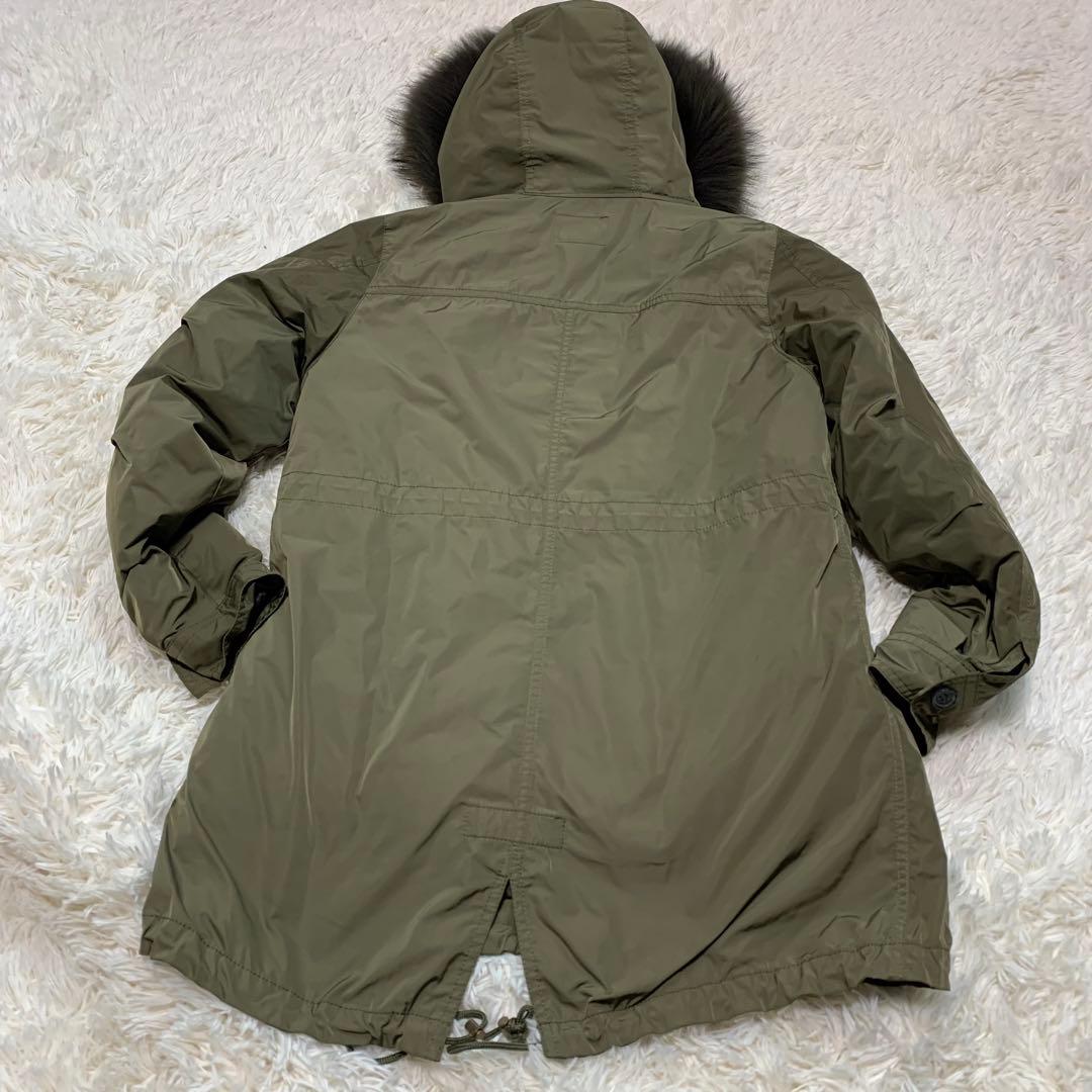 23区】3way ダウンライナー モッズコート ラクーンファー カーキ