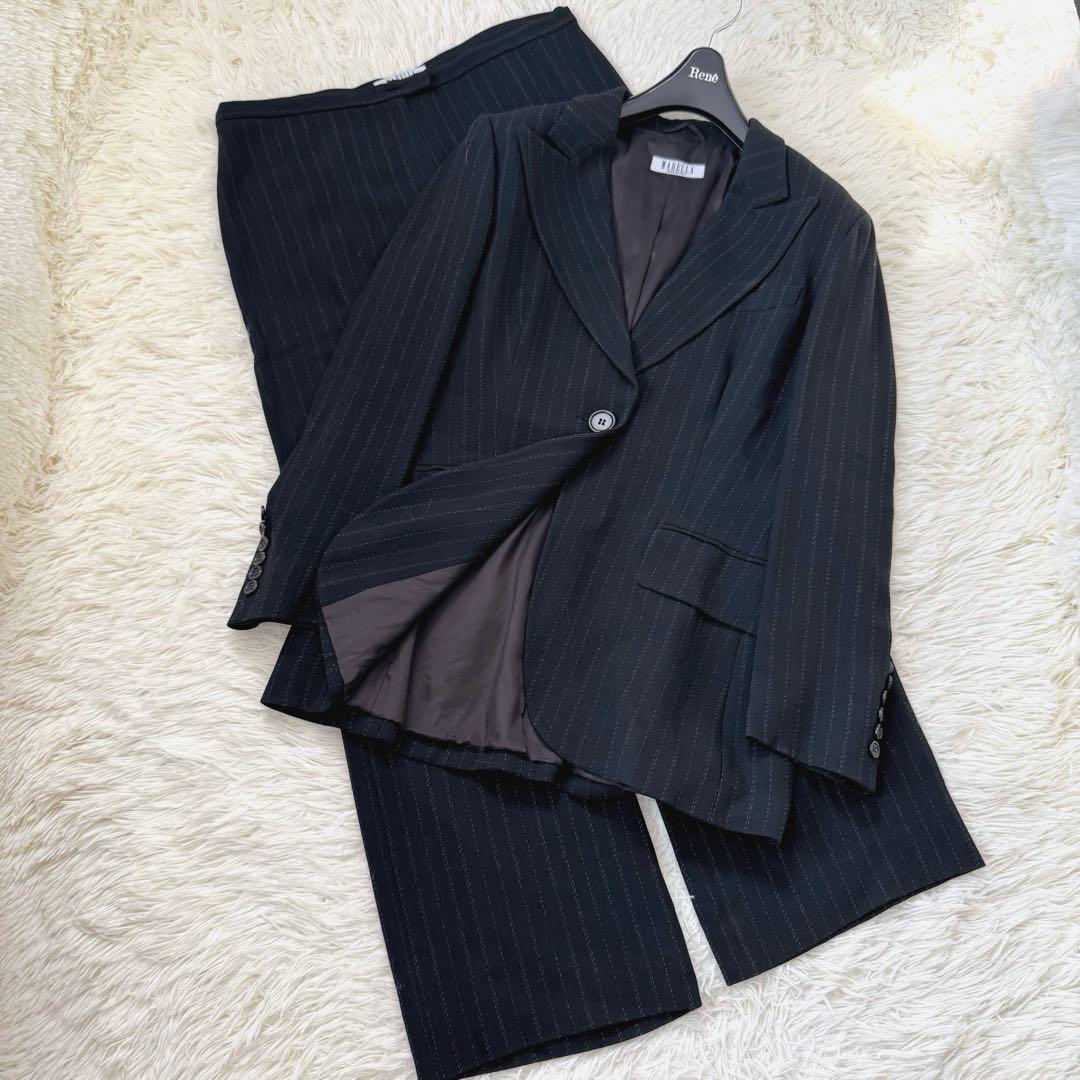 大きいサイズ✨マレーラ ストライプ セットアップスーツ 46 2XL ジャケット 大きいサイズ カジュアルスーツ メンズ セットアップ 上下セット