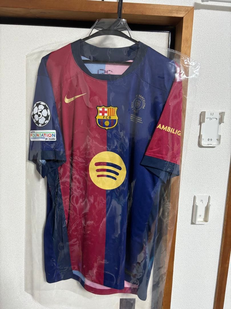 FCバルセロナ ユニフォーム　正規品　CL仕様　ラフィーニャ　現地購入 即発送可 バルセロナ 25/26 ラフィーニャ 公式ユニフォーム ホーム