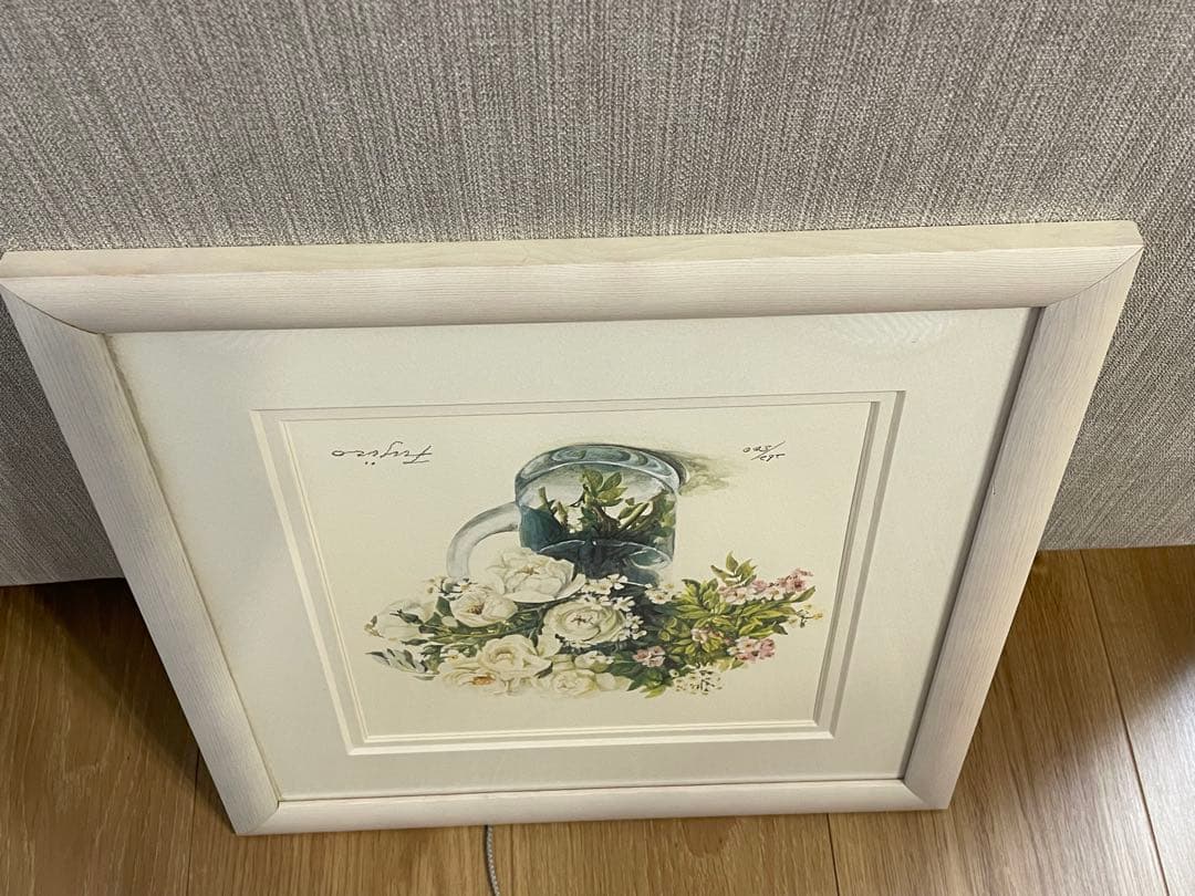 Fujino 水彩画 花瓶の花 絵画