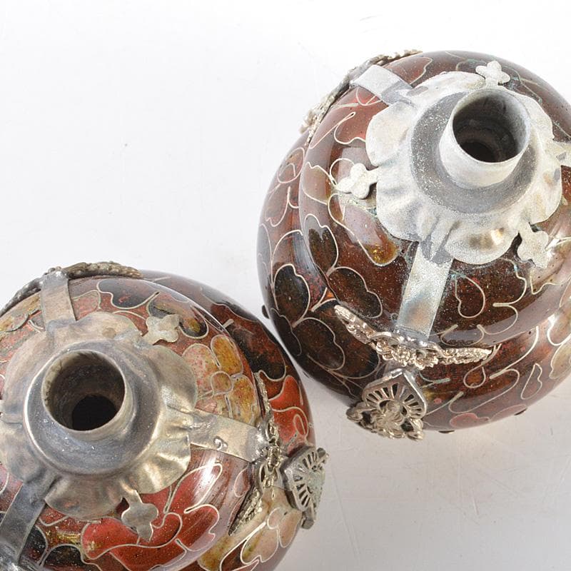 中国 紋銀 龍観音像装飾 銀象嵌 七宝鼻煙壷 一對 V R6401 - メルカリ