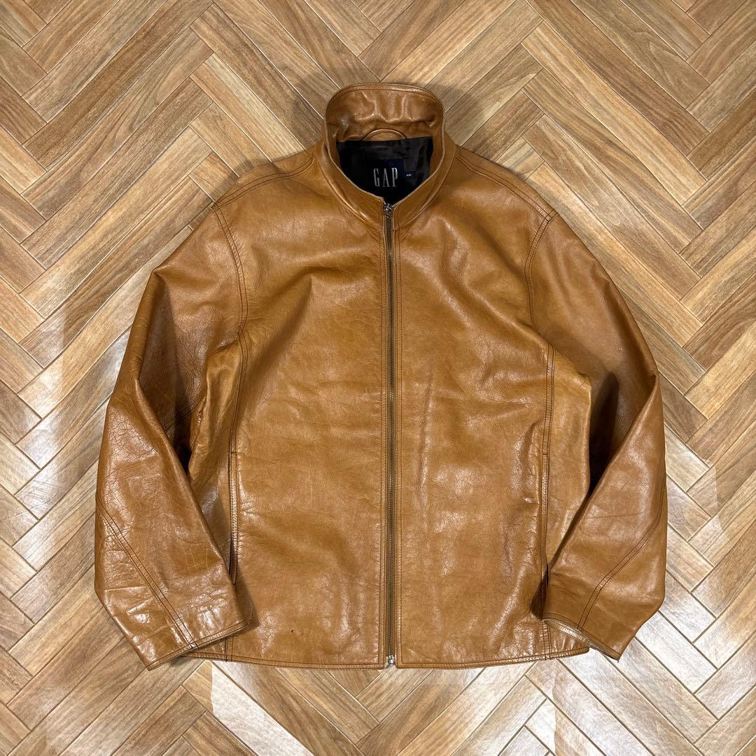 00s OLD GAP レザージャケット 牛革 本革 キャメルブラウン M 00s OLD GAP Genuine Leather Jacket | Used & Vintage Clothing