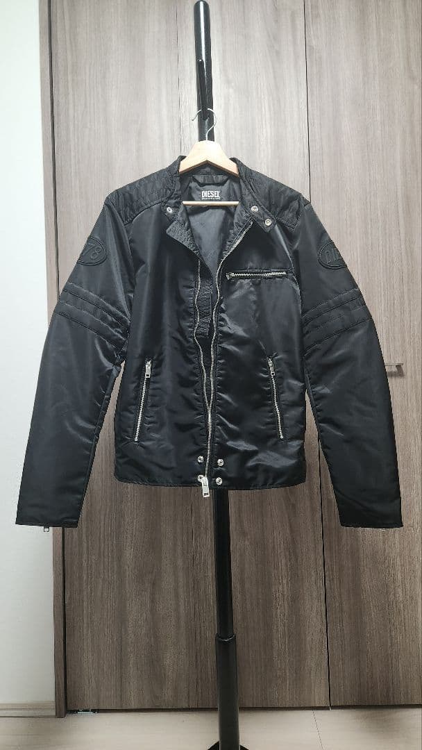 DIESEL ナイロンライダースジャケット ブラック L DIESEL（ディーゼル） ナイロン ライダースジャケット J-SOFORI-NEW