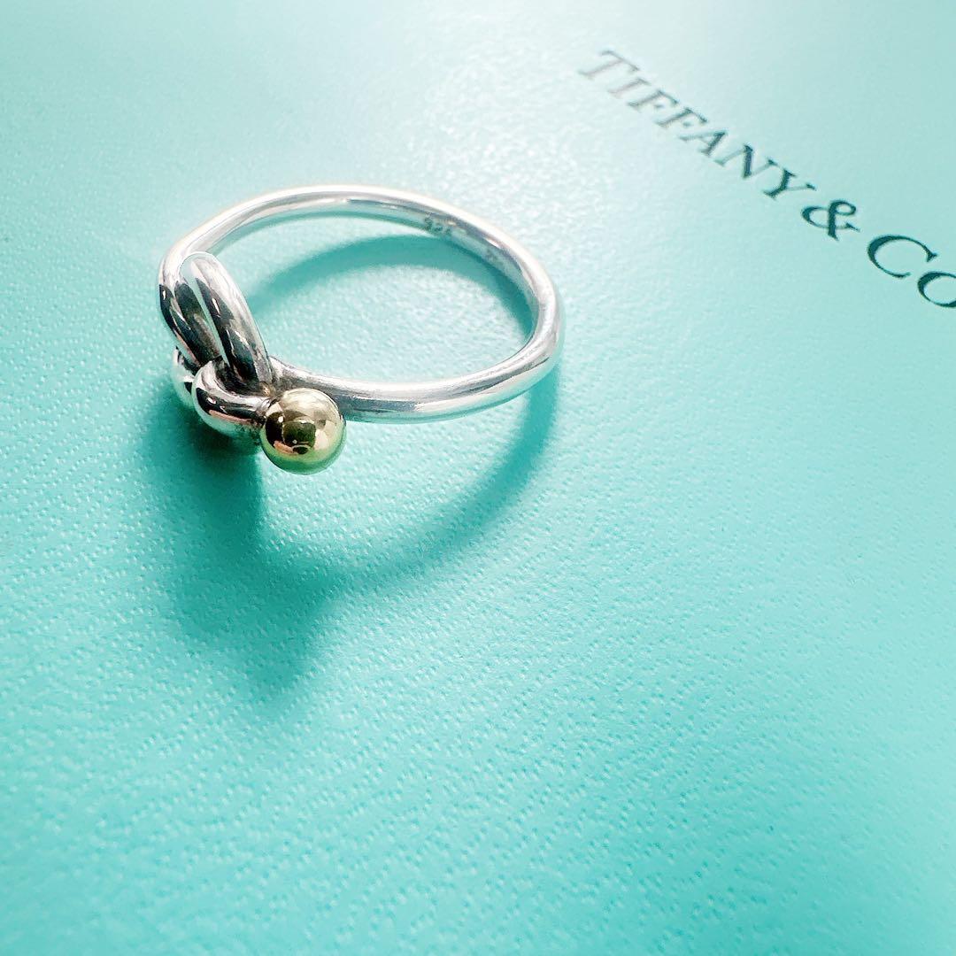 廃盤】 TIFFANY&Co ティファニー リング ラブノット コンビ 15号