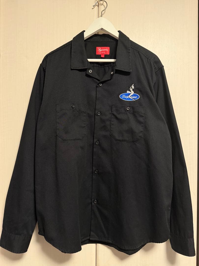 トップス supreme pin up work shirt Supreme Rhinestone Pin Up S/S Work Shirt シュプリーム ピンナップ