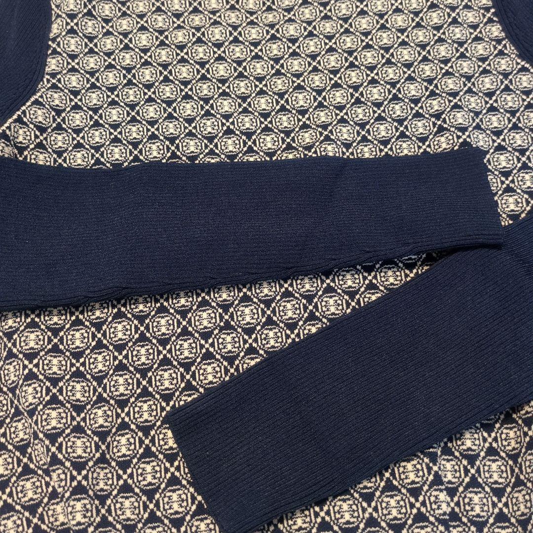 YM/1355 TORY BURCH モノグラム ネイビー ニットセーター 美品 - メルカリ