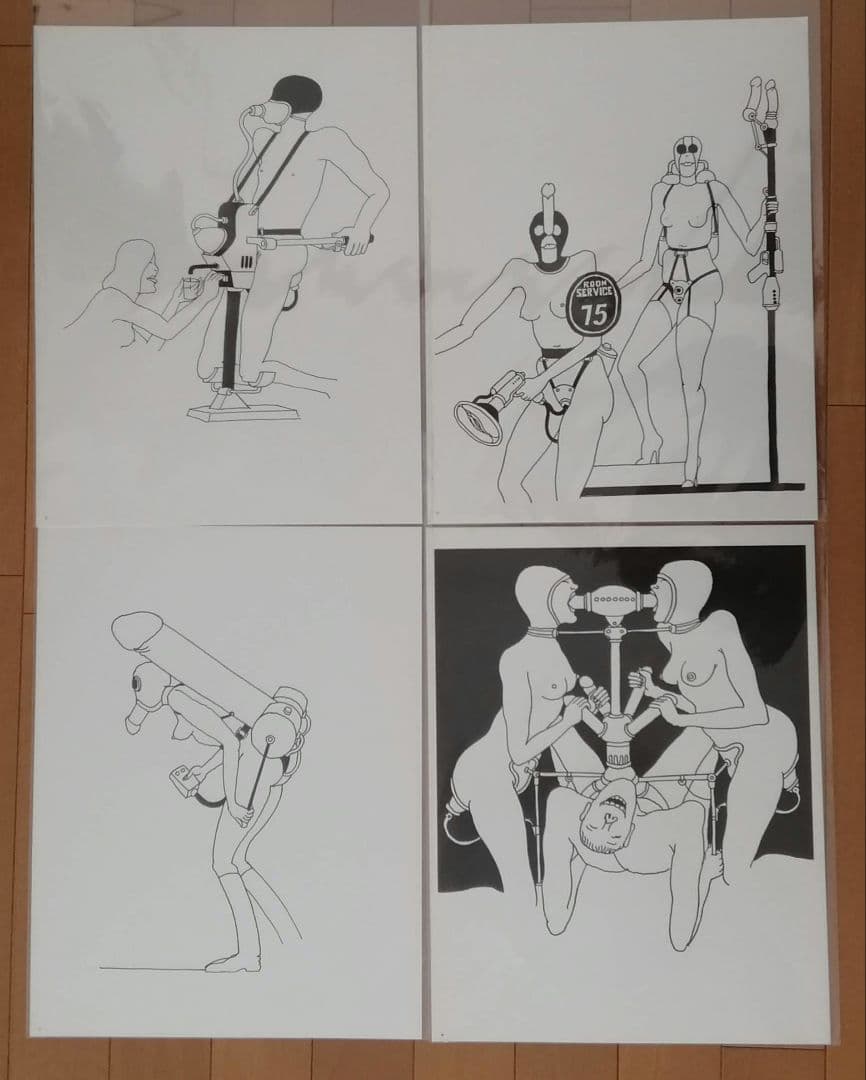 トミー・アンゲラー　大人の絵本　機械仕掛け　エロティック　未綴じシート51枚