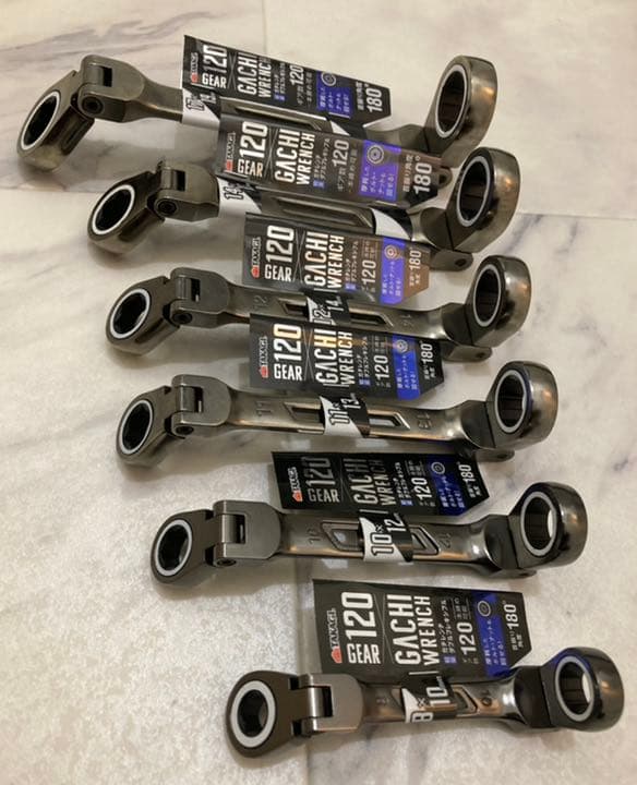 新品】首振りダブルギアレンチ 軽量ガチレンチ ダブルフレキシブル 全6